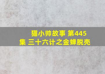 猫小帅故事 第445集 三十六计之金蝉脱壳